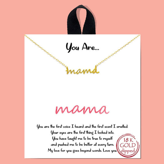 MAMA Script Necklace