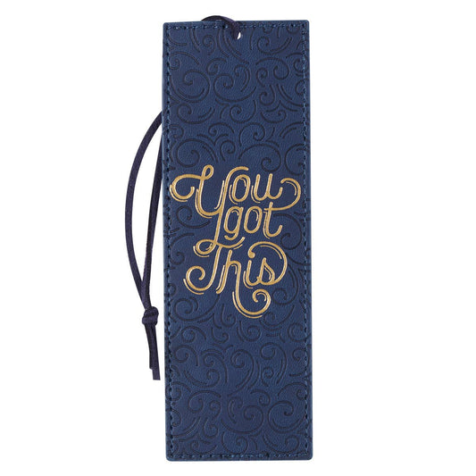 Bookmark Blue Faux Leather | You Got This