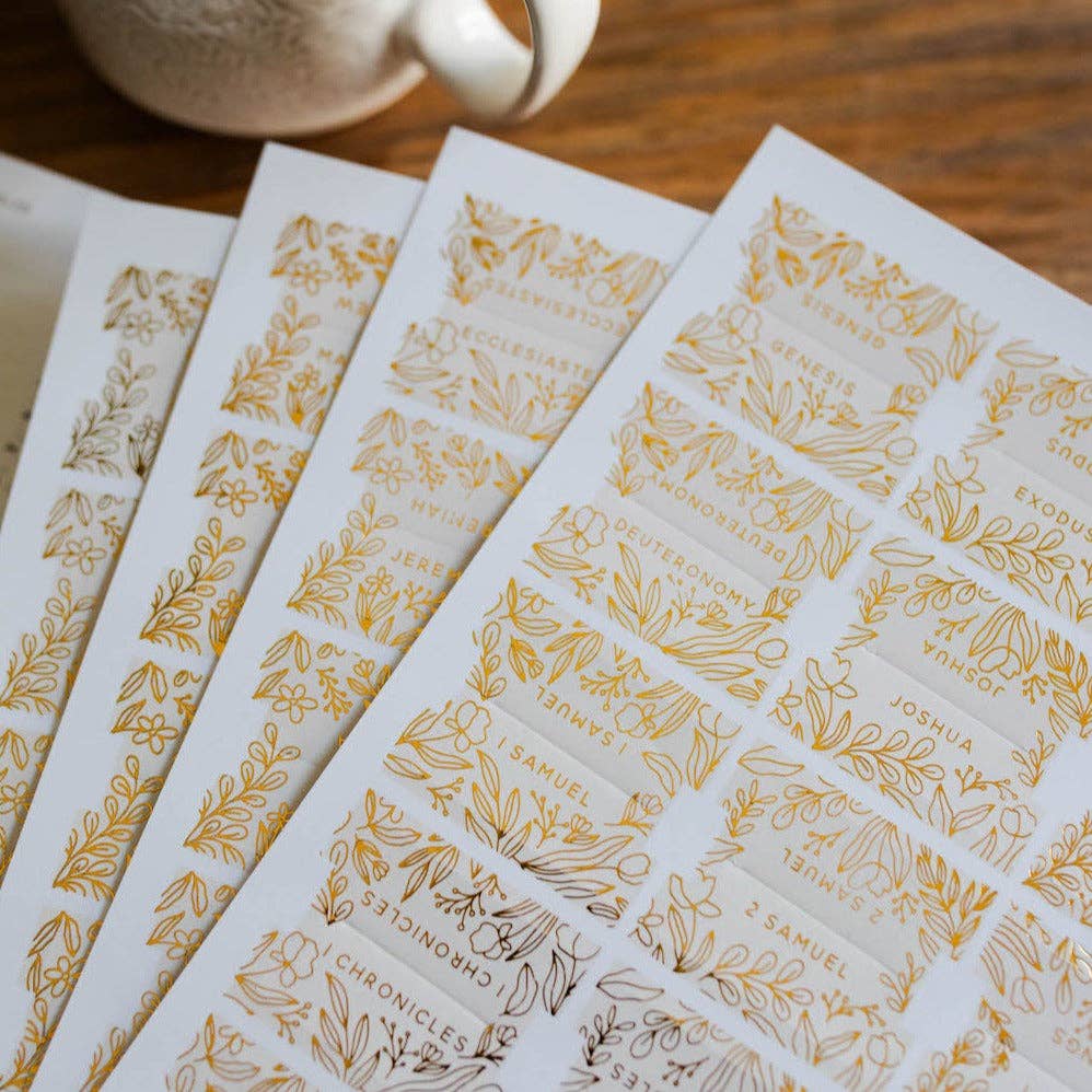 Gold Foil Bible Tabs | Cream