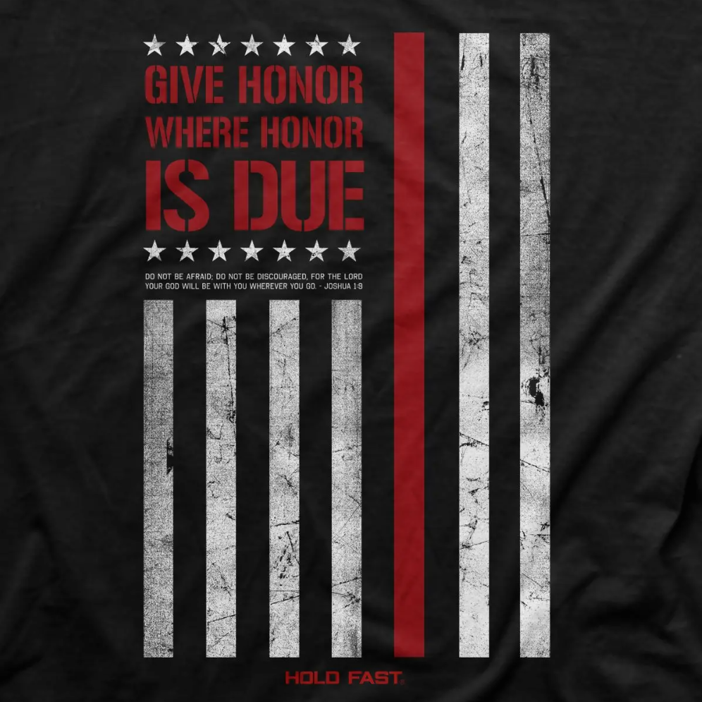 HOLD FAST Mens Firefighter Flag T-Shirt