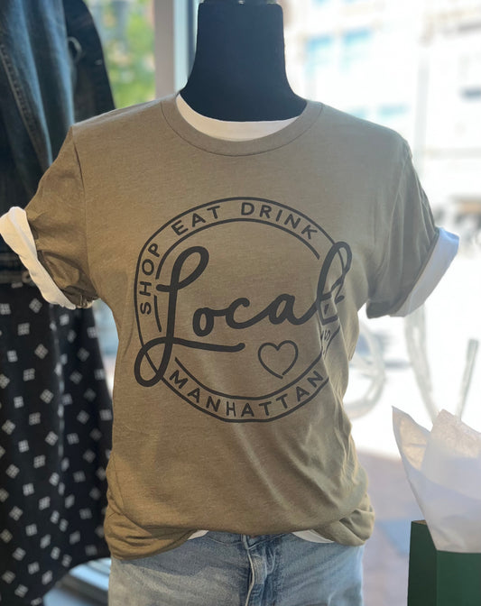 Shop Eat Drink Local Circle T-Shirt | Manhattan, KS