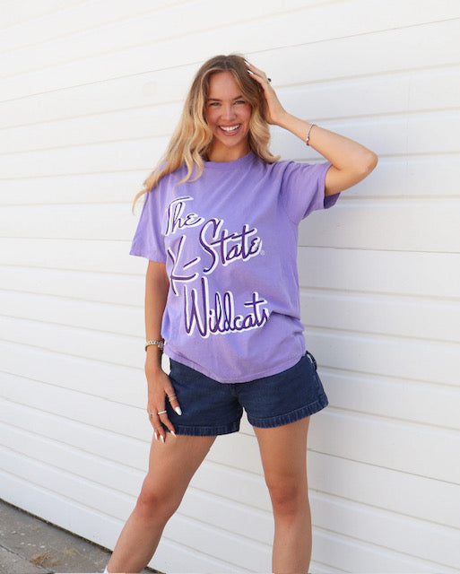 K-State Beverly Comfort Lavender Thrifted Tee