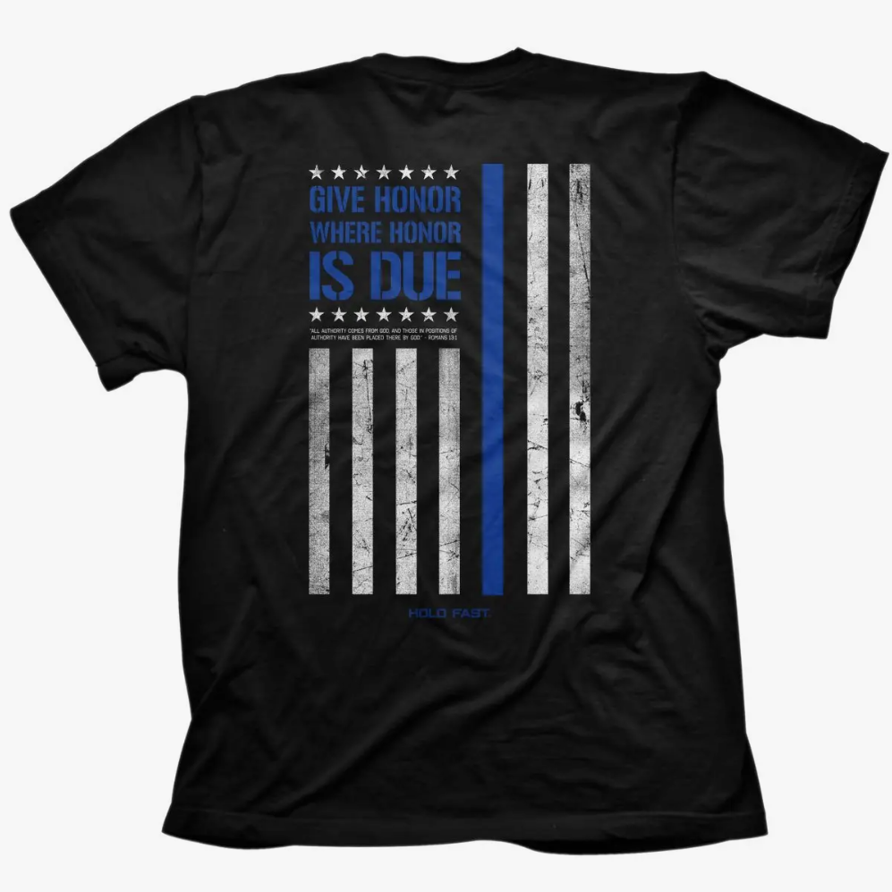 HOLD FAST Mens Police Flag T-Shirt