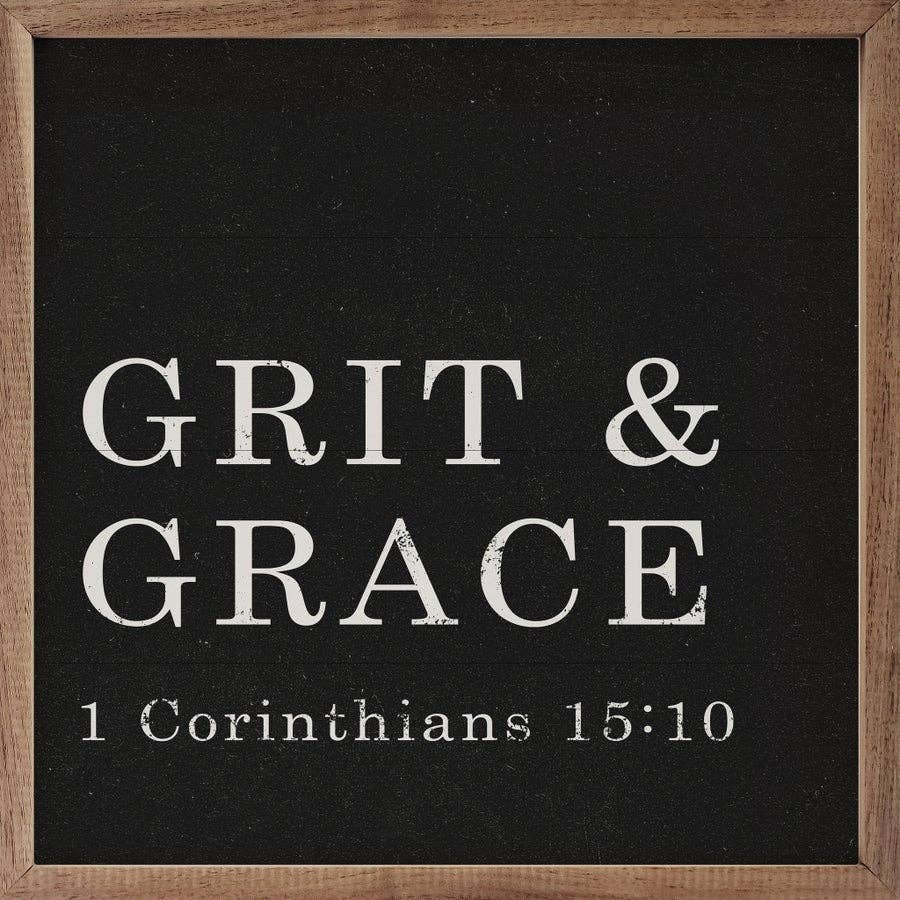 Grit And Grace 1 Corinthians 15:10 Wood Framed Print