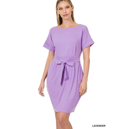 Lavender Belted Dress | Missy Sizes