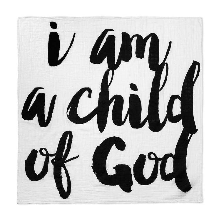 Organic Swaddle Blanket - I Am a Child of God