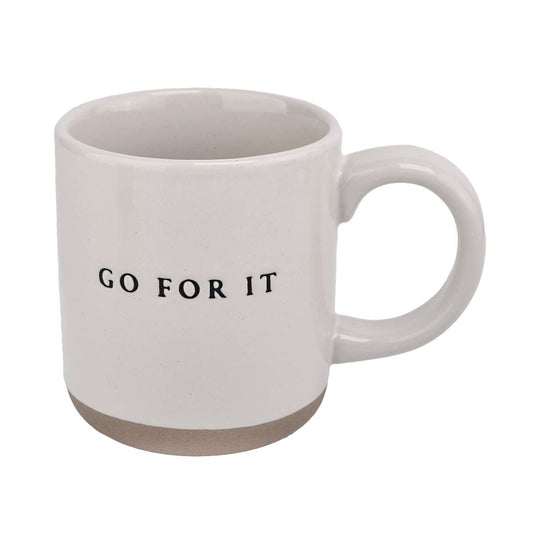 Go For It Cream Stoneware Coffee Mug