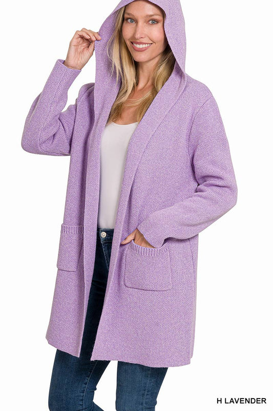 Hooded Cardigan | Lavender