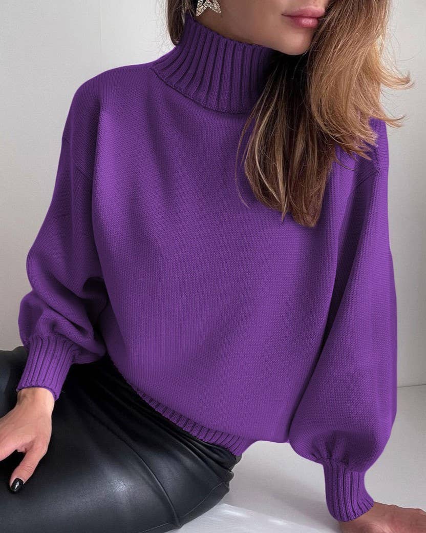 Turtleneck Sweater | Purple