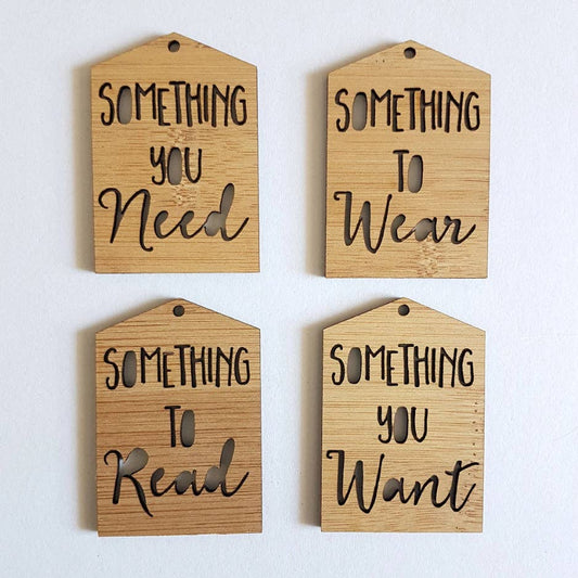 Need / Want / Read / Wear Gift Tags