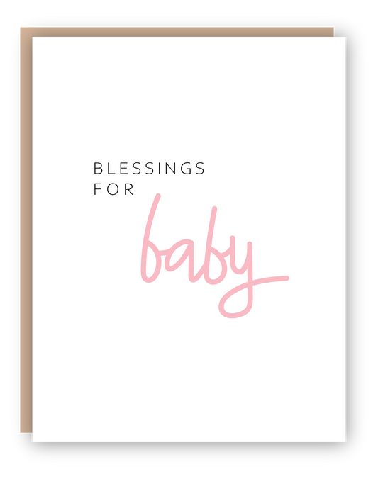 Blessings for Baby Card | Pink