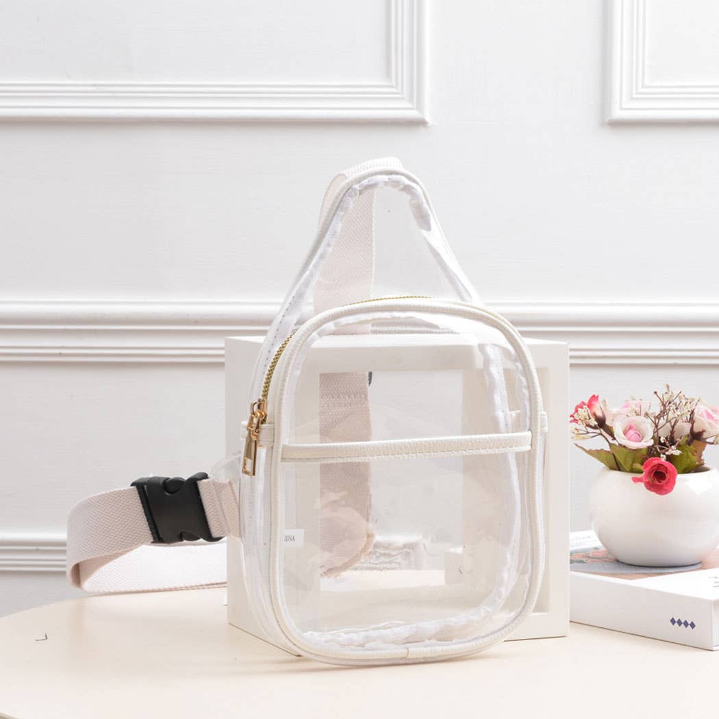 Clear Mini Sling Bag | White