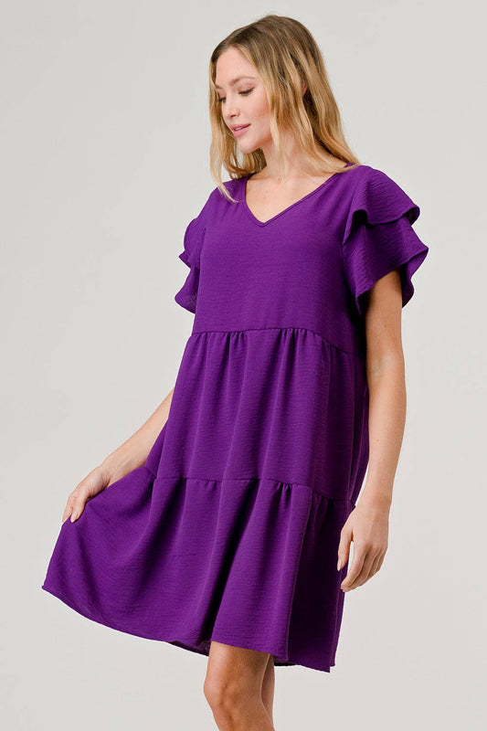 Nora Plus Size Game Day Dress | Purple