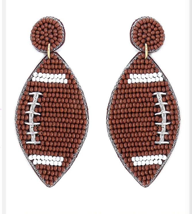 Bead Football Earrings