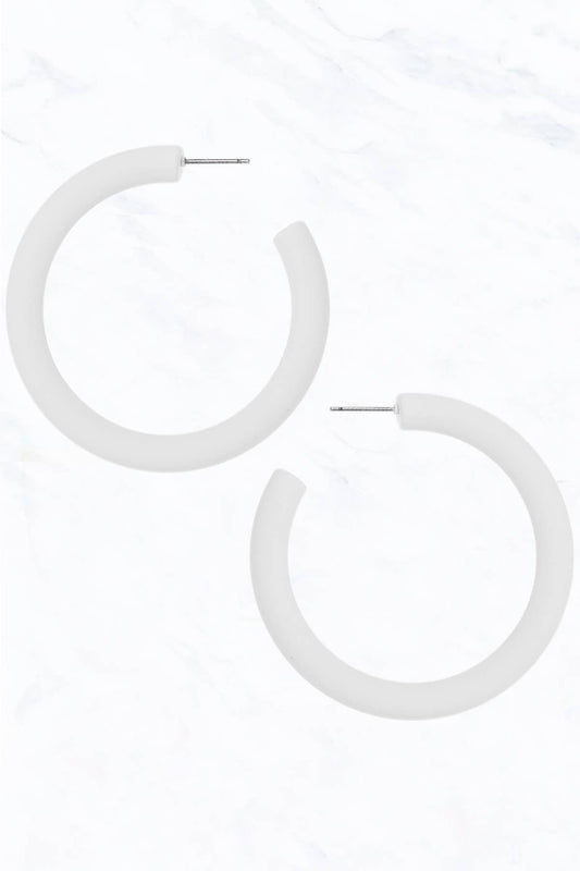 Hoop Earrings | White