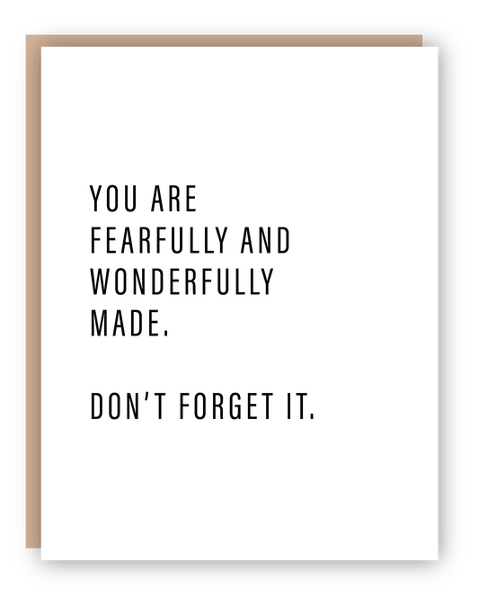 FEARFULLY WONDERFULLY Card