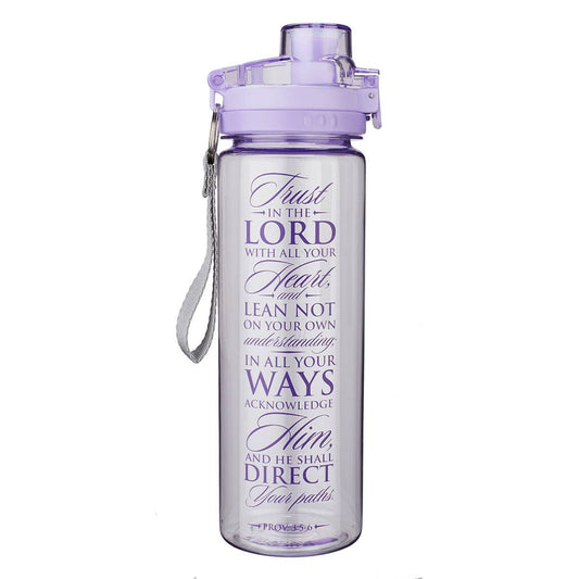Trust in the Lord Purple Plastic Water Bottle