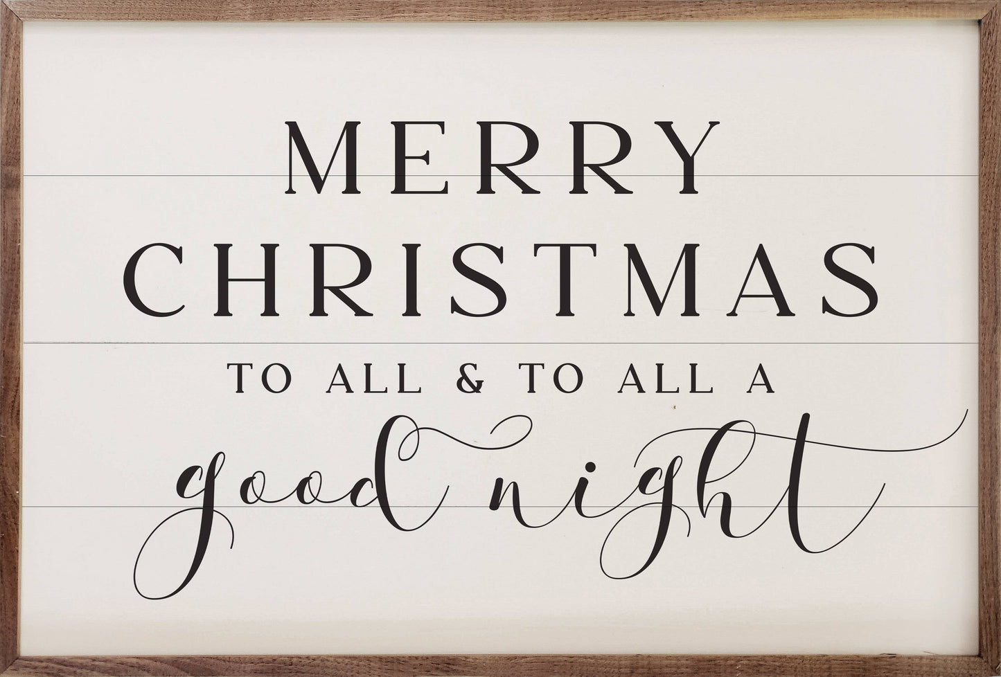 Merry Christmas Script Good Night White | 8 x 5 x 1.5