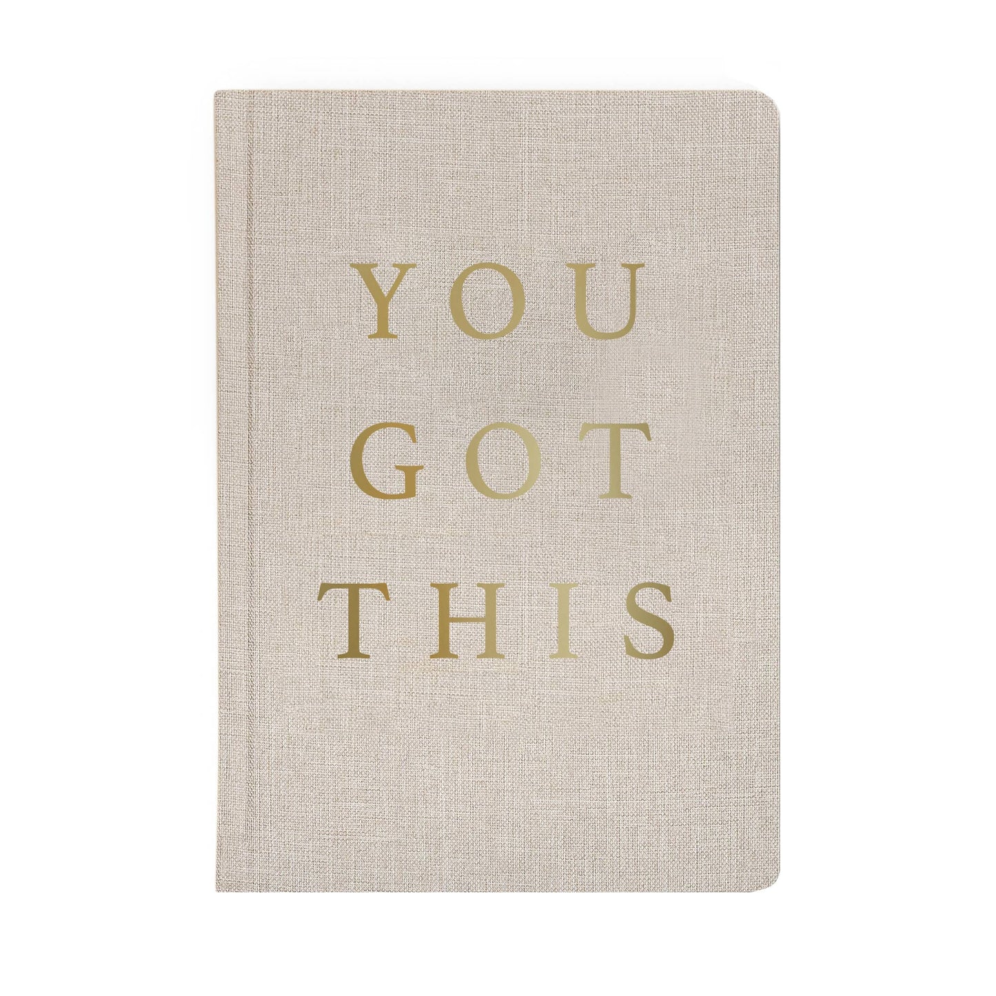 You Got This Tan and Gold Foil Fabric Journal