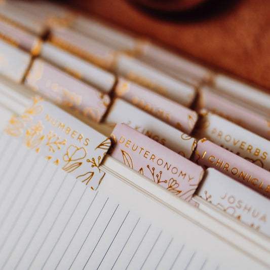 Gold Foil Bible Tabs | Dusty Pink