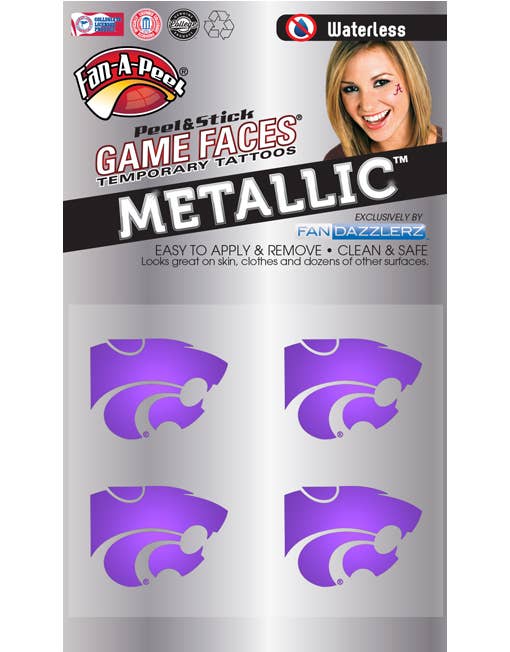 Metallic Purple Powercat Temporary Tattoos