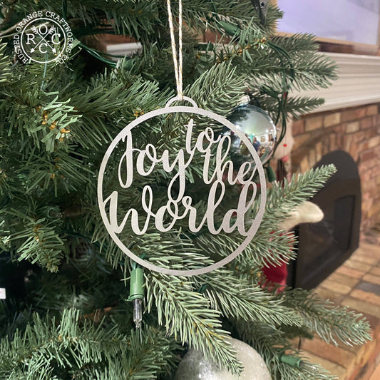 Joy to the World Metal Christmas Ornament