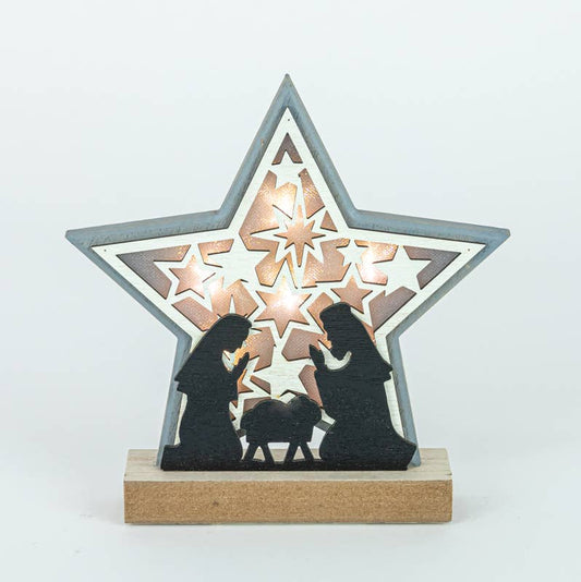 Holy Family Star Light Up Tabletop Figure