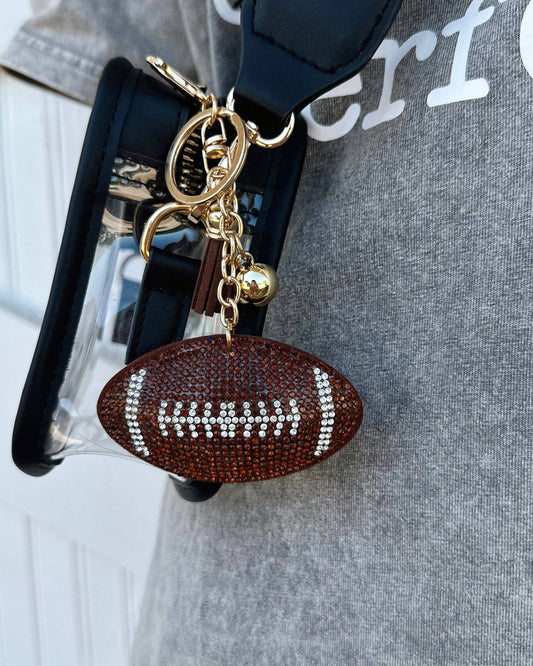 Crystal Football Keychain