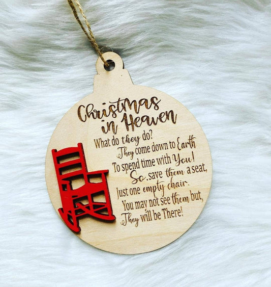 Christmas in Heave Rocking Chair Memorial Ornament