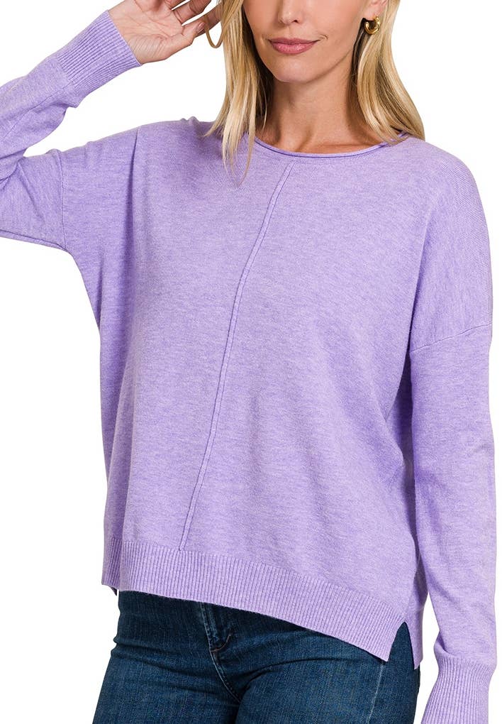 Front Seam Sweater | Lavender